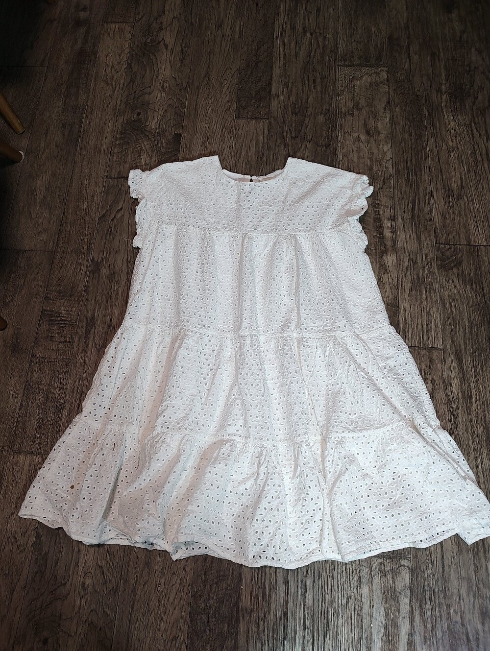 Hayden White Eyelet Tiered Dress Women's Size 1 XL Lined